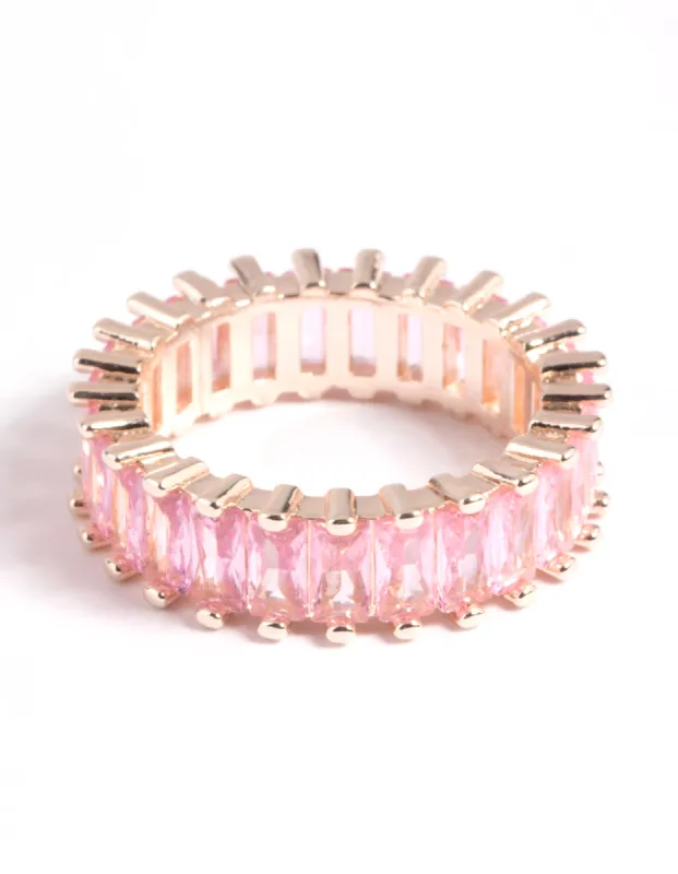 Rose Gold Pink Cubic Zirconia Ring sold by lovisa
