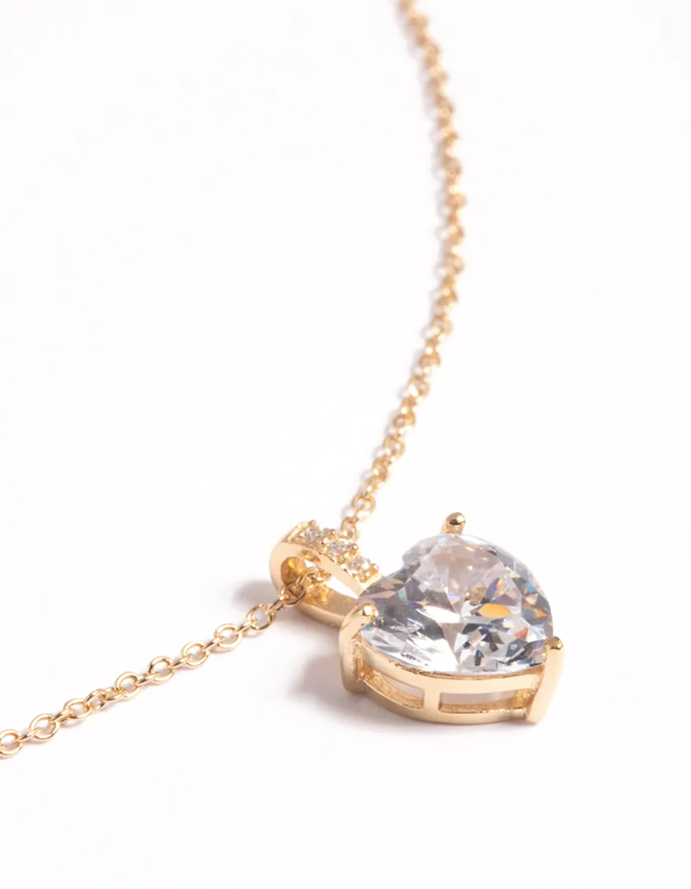 Gold Plated Sterling Silver Cubic Zirconia Heart Necklace sold by lovisa product image thumbnail 4