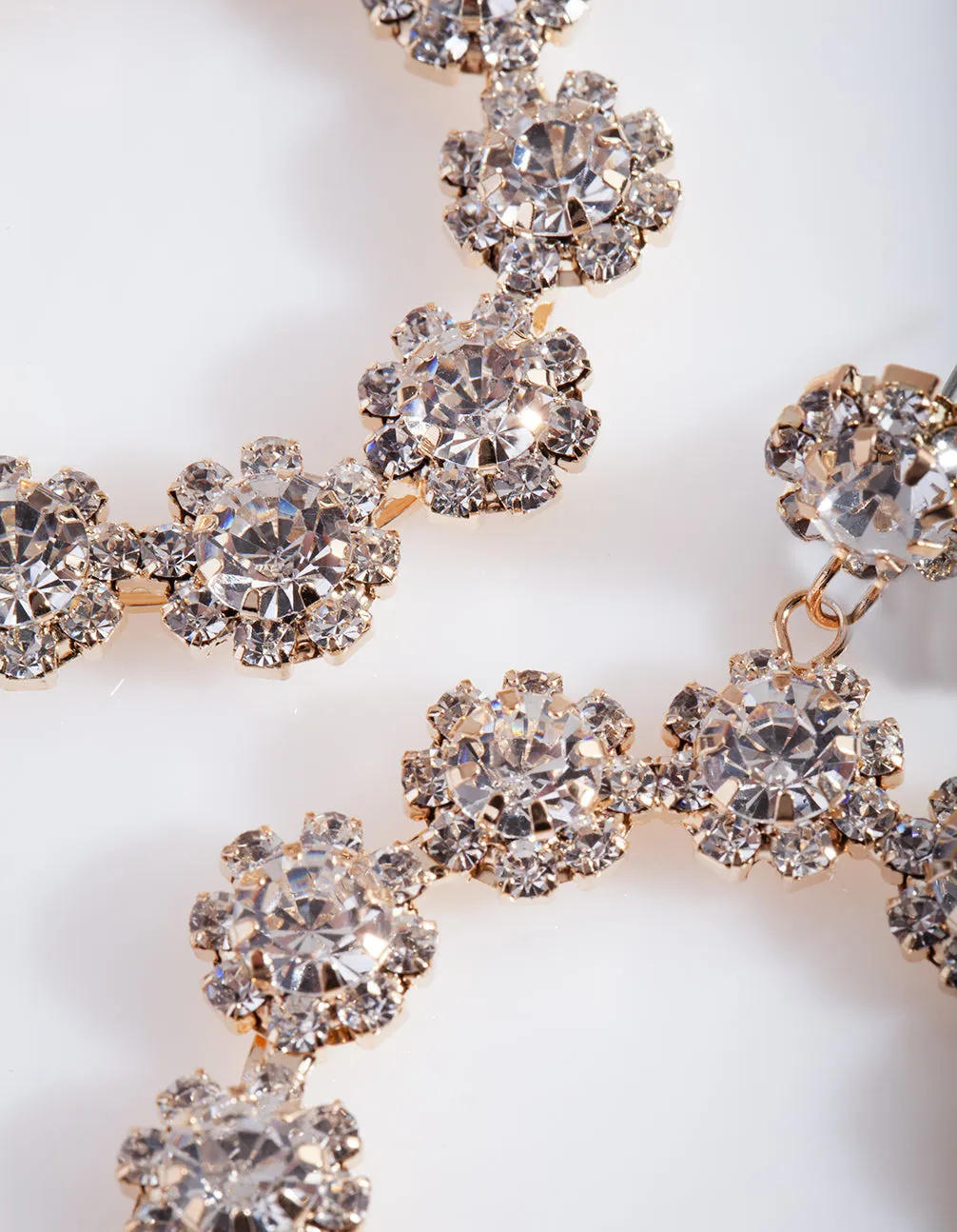 Gold Diamante Flower Circular Drop Earrings sold by lovisa product image thumbnail 3