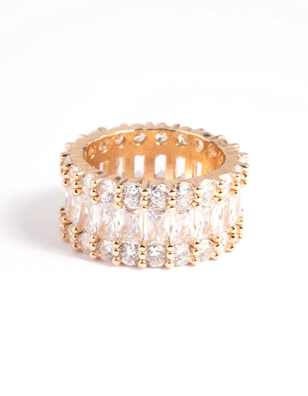 Gold Cubic Zirconia Baguette Ring sold by lovisa