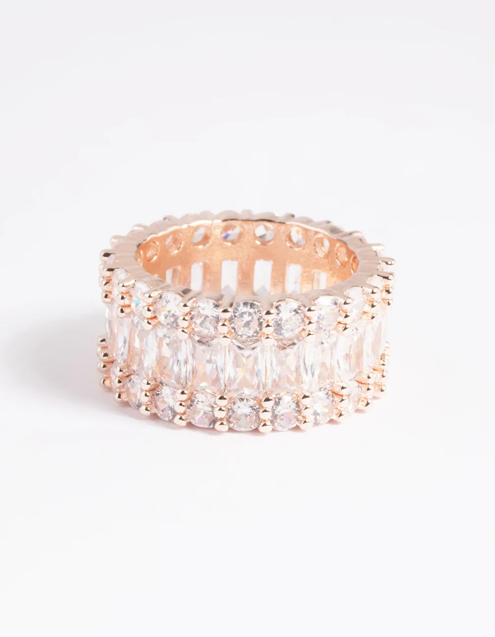 Rose Gold Cubic Zirconia Baguette Ring sold by lovisa