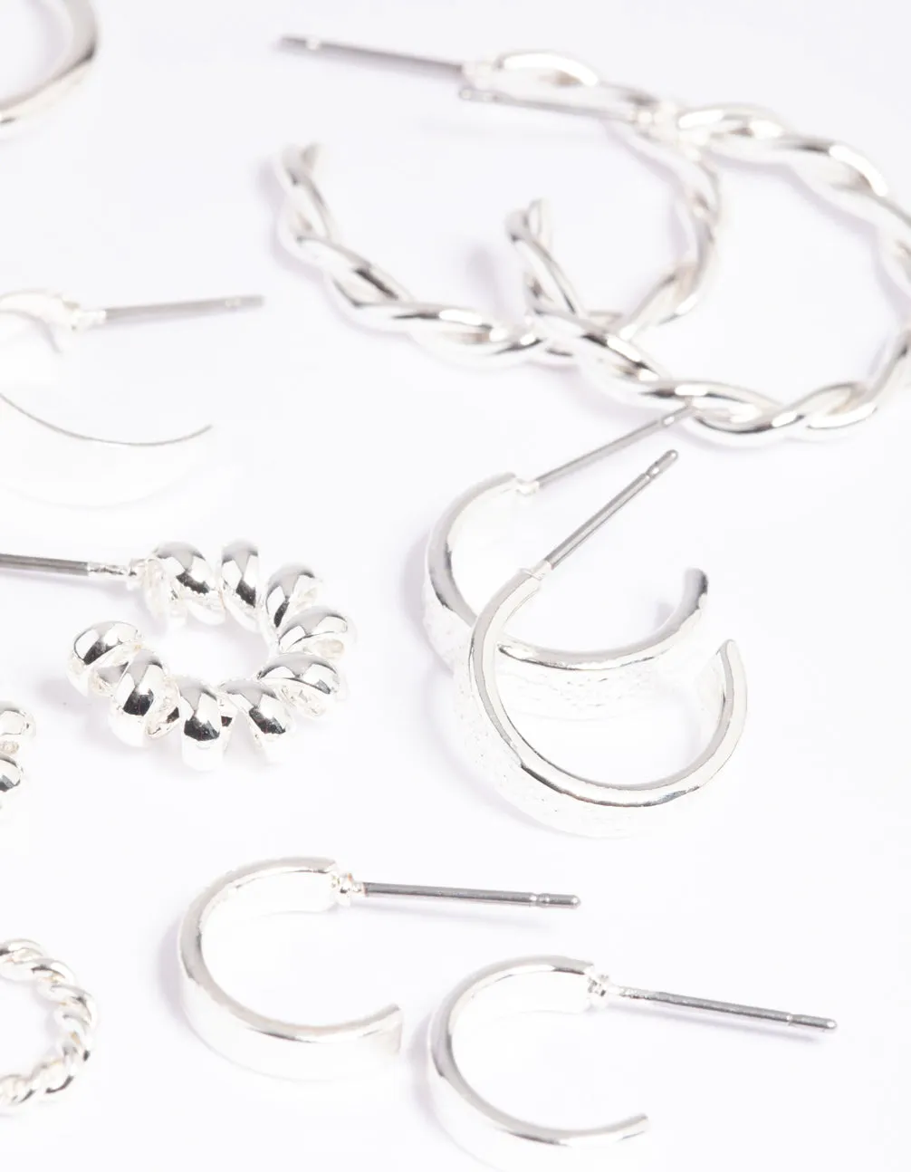 Silver Twisted Hoop Earring 8-Pack sold by lovisa product image thumbnail 3