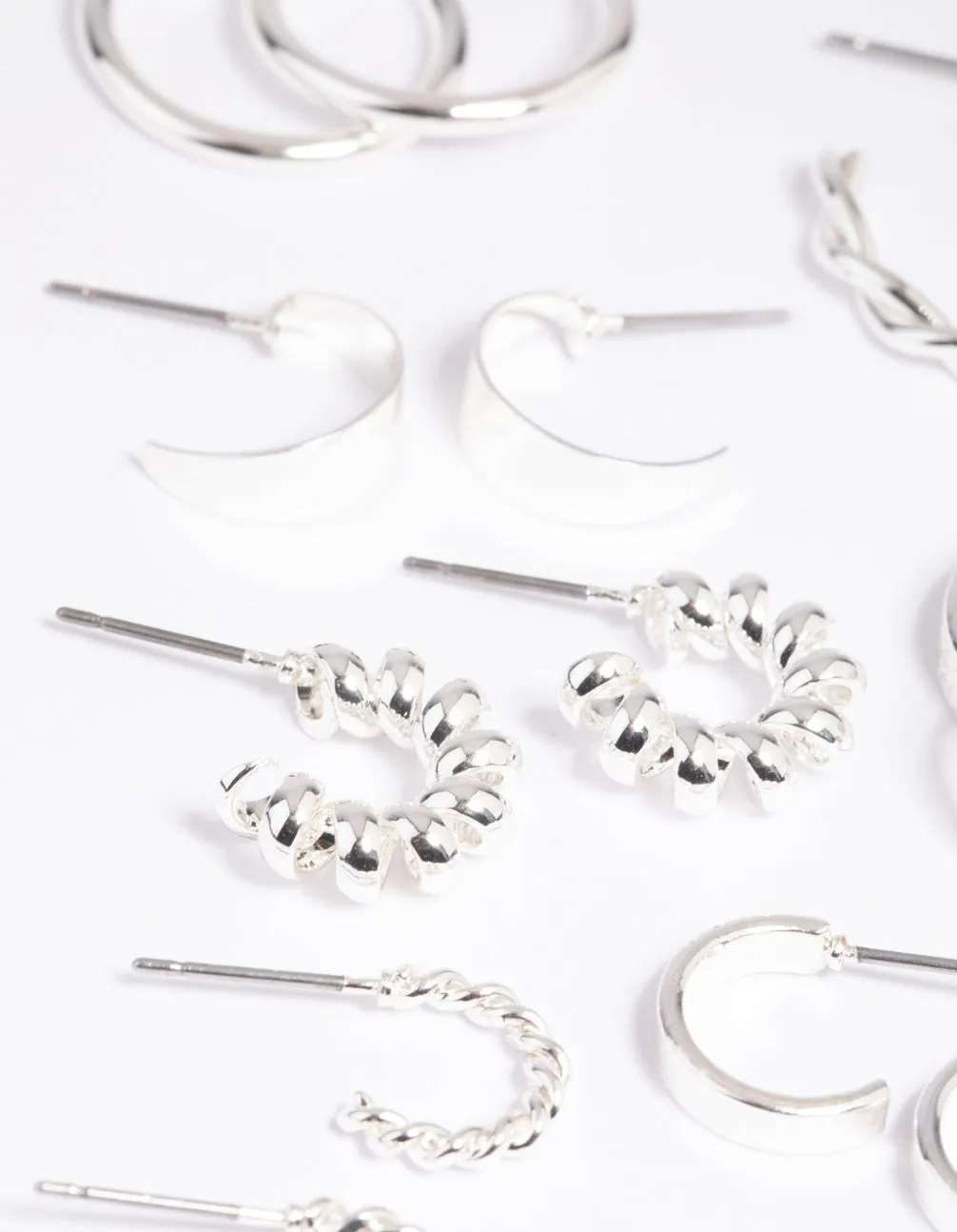 Silver Twisted Hoop Earring 8-Pack sold by lovisa product image thumbnail 2