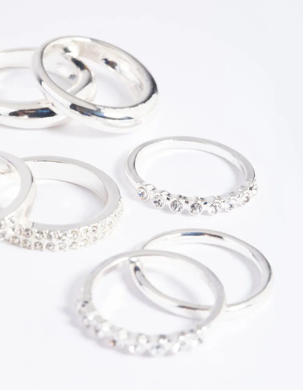 Silver Diamante Ring Stack Pack sold by lovisa product image thumbnail 3