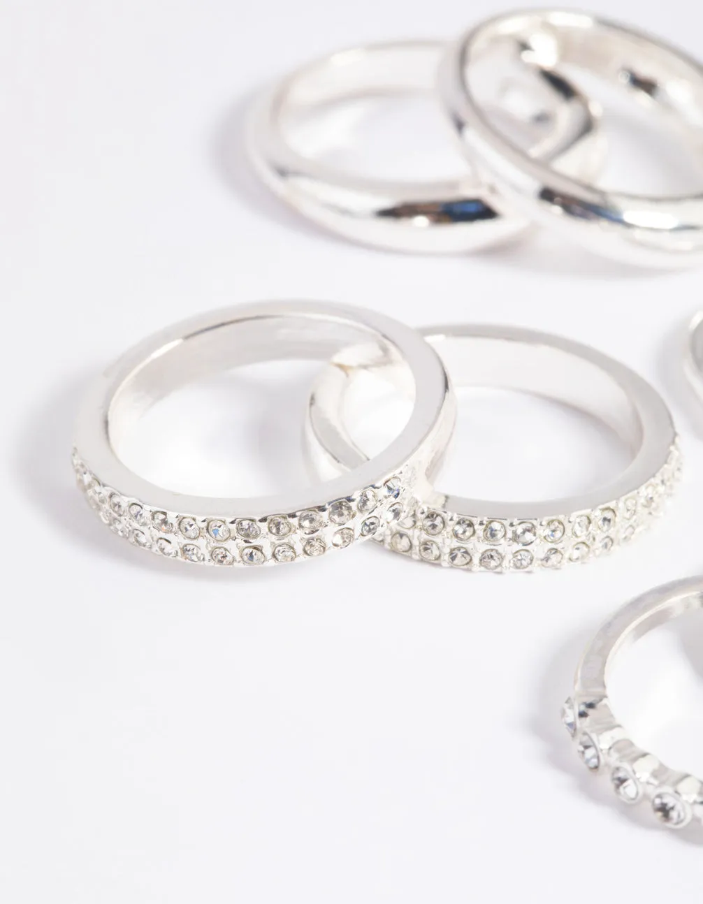 Silver Diamante Ring Stack Pack sold by lovisa product image thumbnail 4