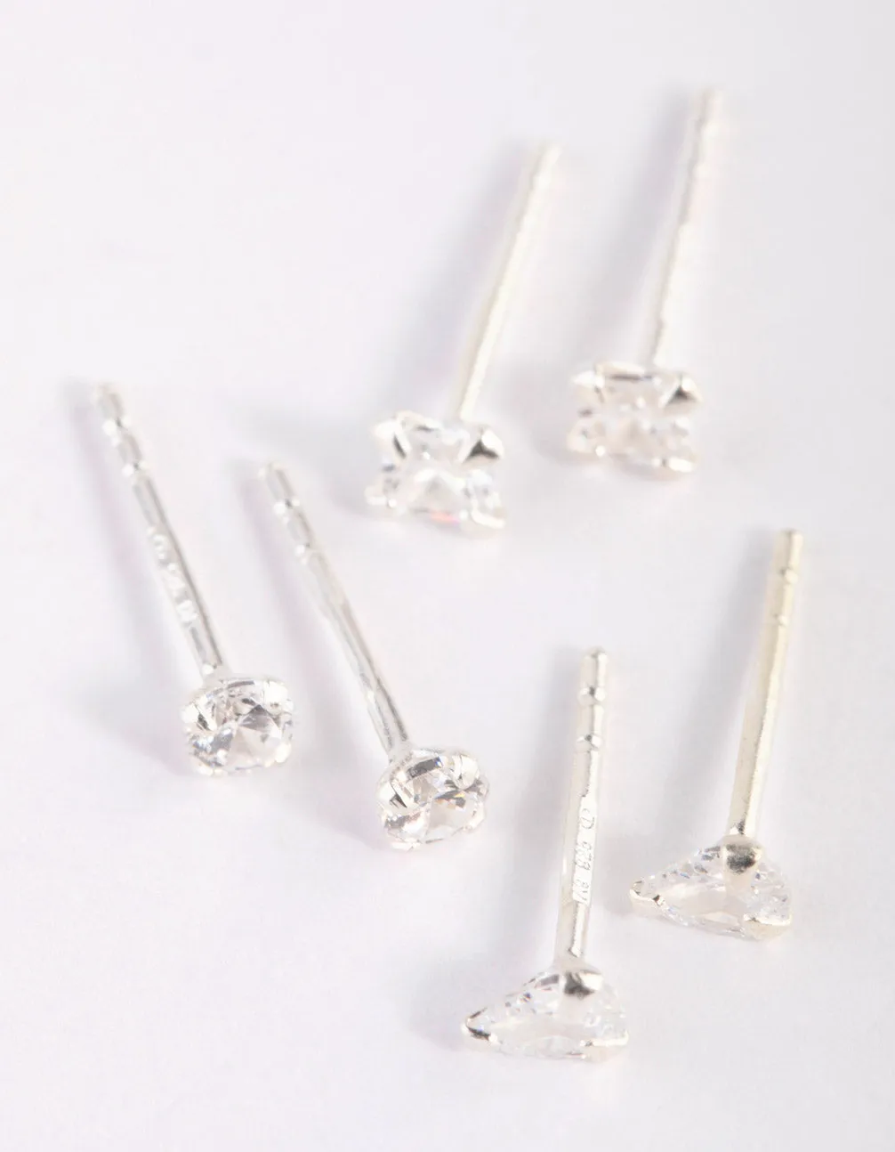 Sterling Silver Cubic Zirconia Stud Earring Pack sold by lovisa