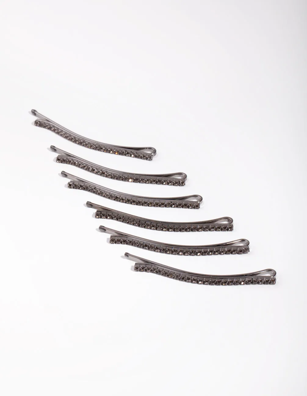 Gunmetal Mini Crystal Pin 6-Pack sold by lovisa