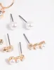 Gold Mixed Pearl Stud & Huggie Hoop Earring 8-Pack sold by lovisa