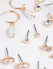 Gold Mixed Pearl Stud & Huggie Hoop Earring 8-Pack sold by lovisa