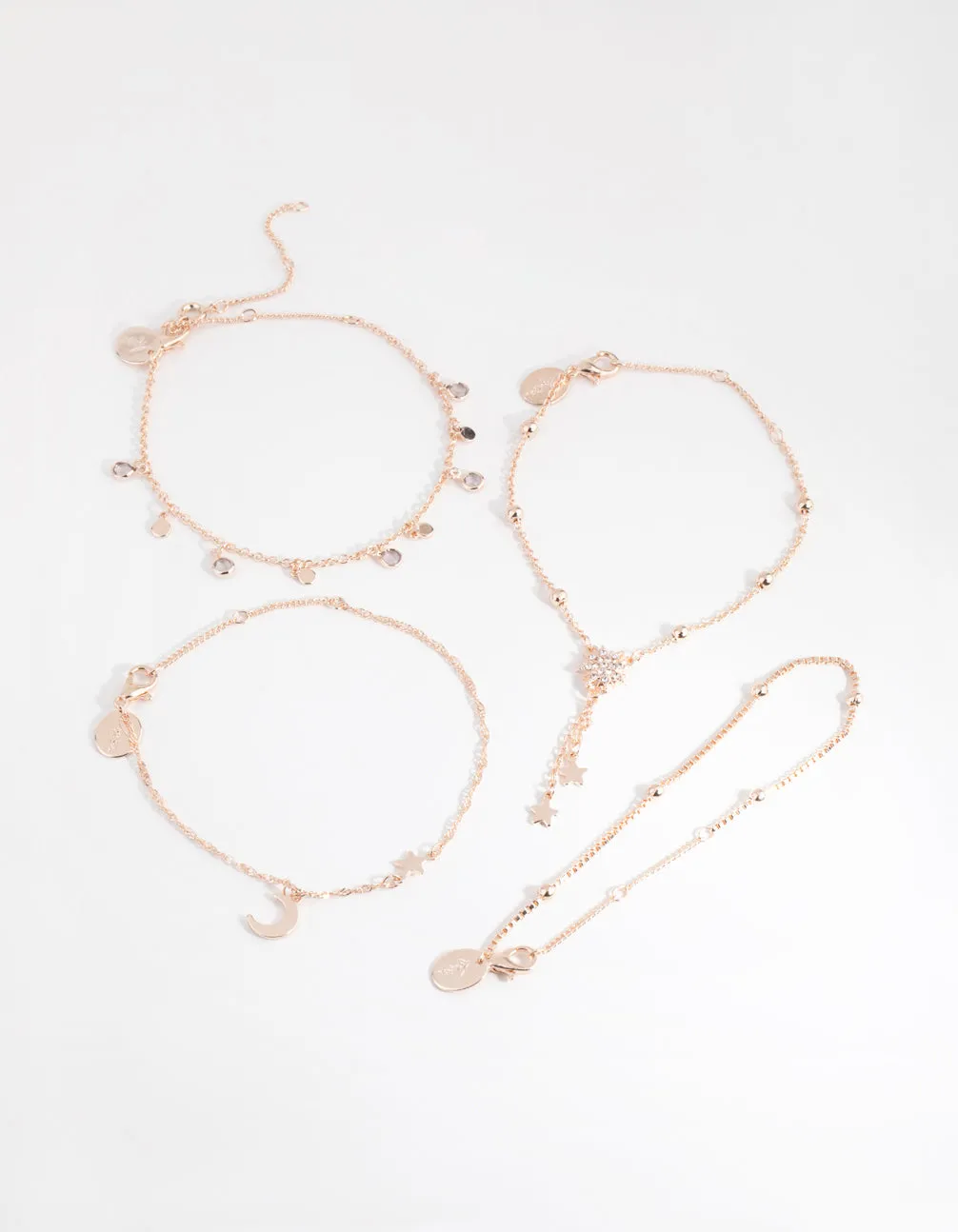 Rose Gold Celestial Drop Bracelet 4-Pack sold by lovisa