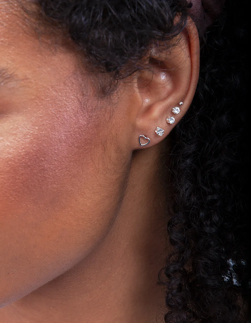 Sterling Silver Bead & Heart Stud Pack sold by lovisa product image thumbnail 3