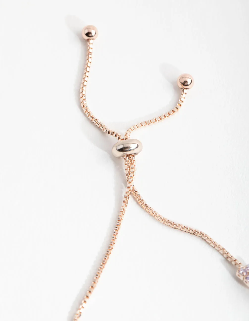Rose Gold Cubic Zirconia Cupchain Flower Toggle Bracelet sold by lovisa product image thumbnail 3