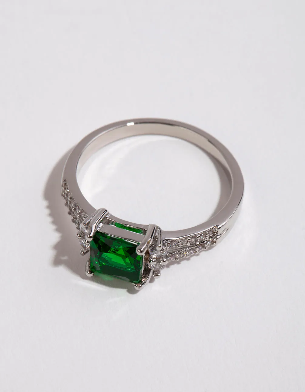 Silver Square Emerald Cubic Zirconia Ring sold by lovisa product image thumbnail 2
