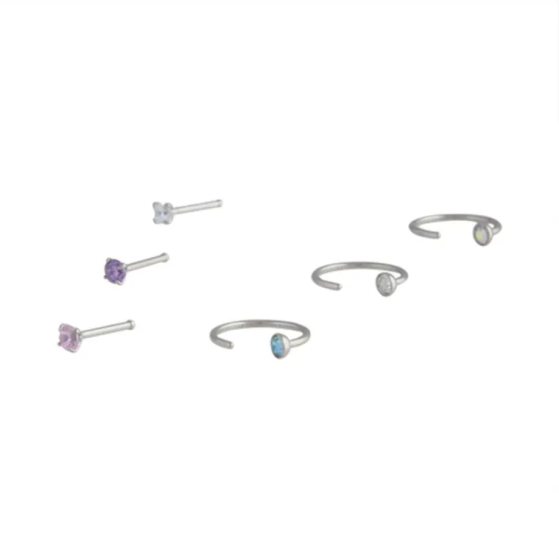 Surgical Steel Diamante Nose Ring & Stud 6-Pack sold by lovisa