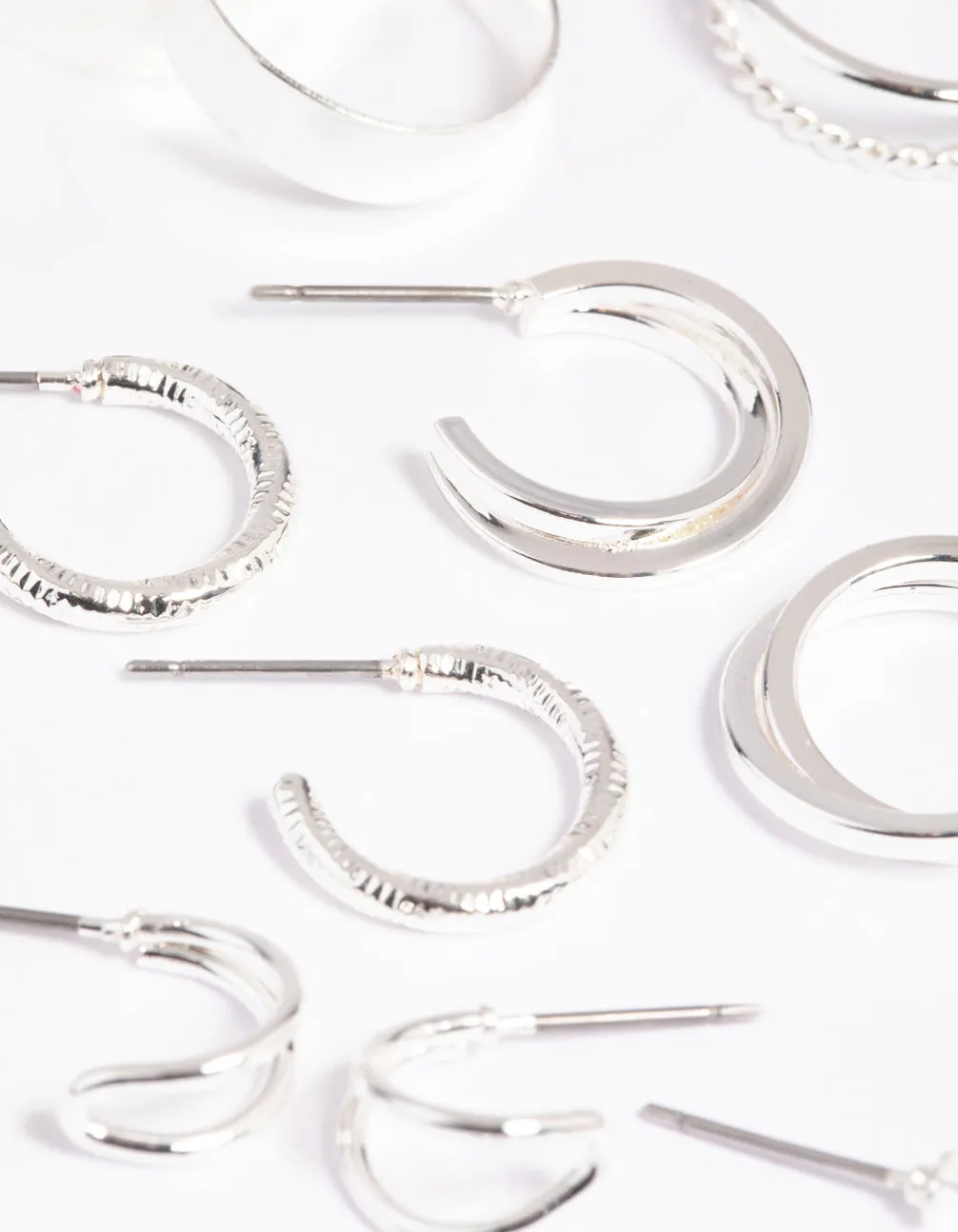 Silver Simple Hoop Earring 8-Pack sold by lovisa product image thumbnail 2