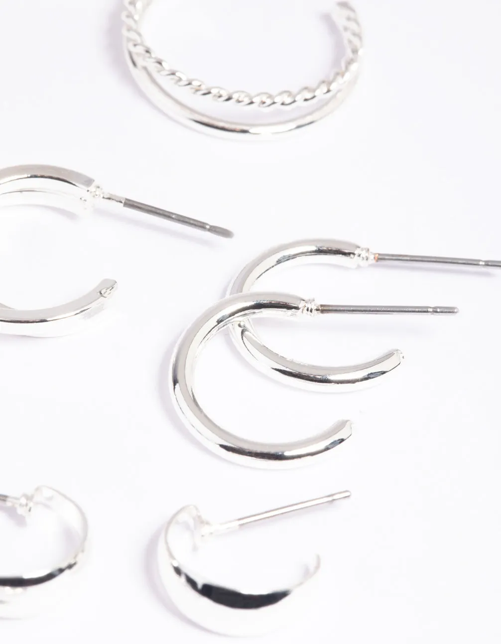 Silver Simple Hoop Earring 8-Pack sold by lovisa product image thumbnail 3