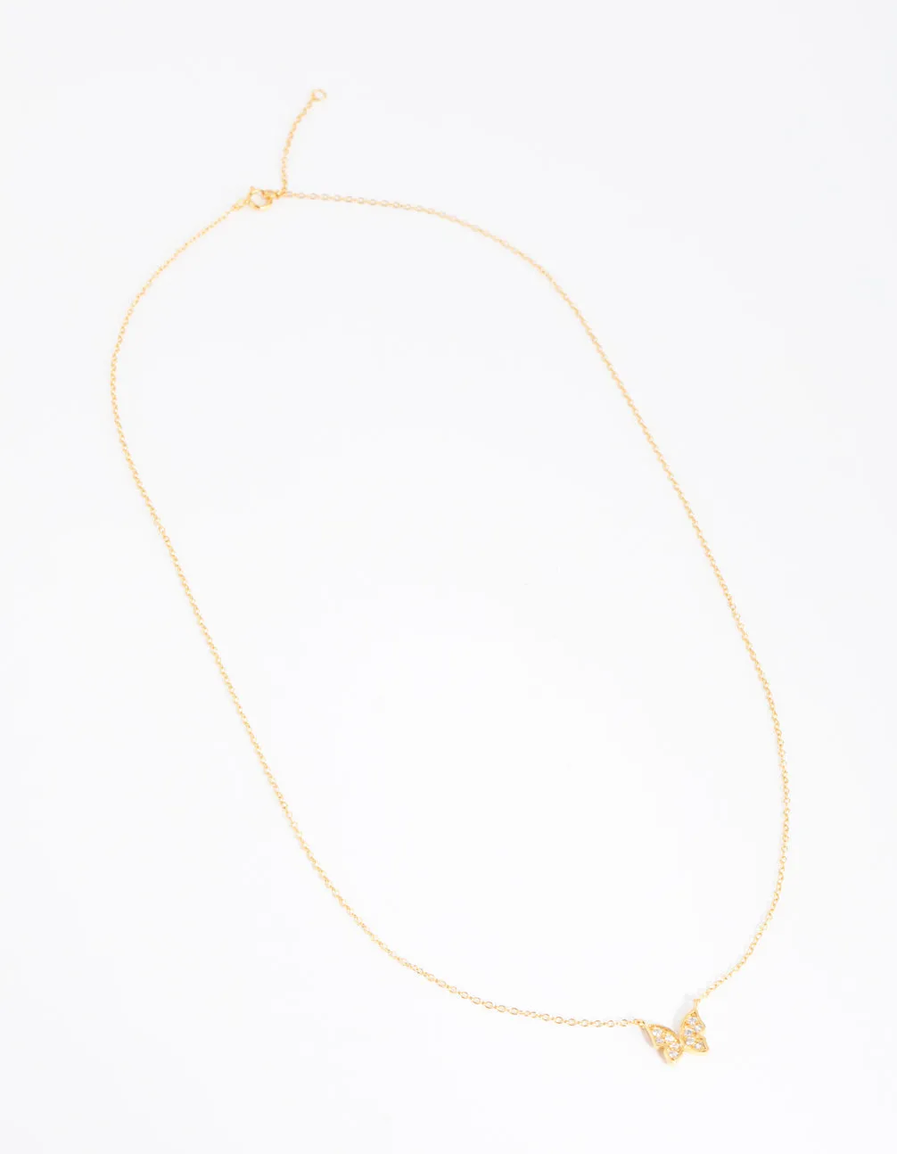Gold Plated Sterling Silver Pave Butterfly Necklace sold by lovisa product image thumbnail 3