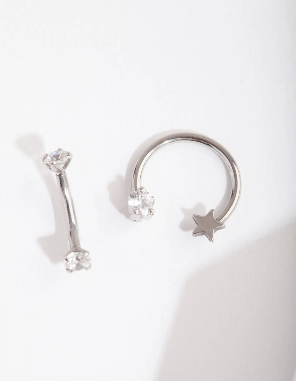 Surgical Steel Diamante Star Barbell Pack sold by lovisa