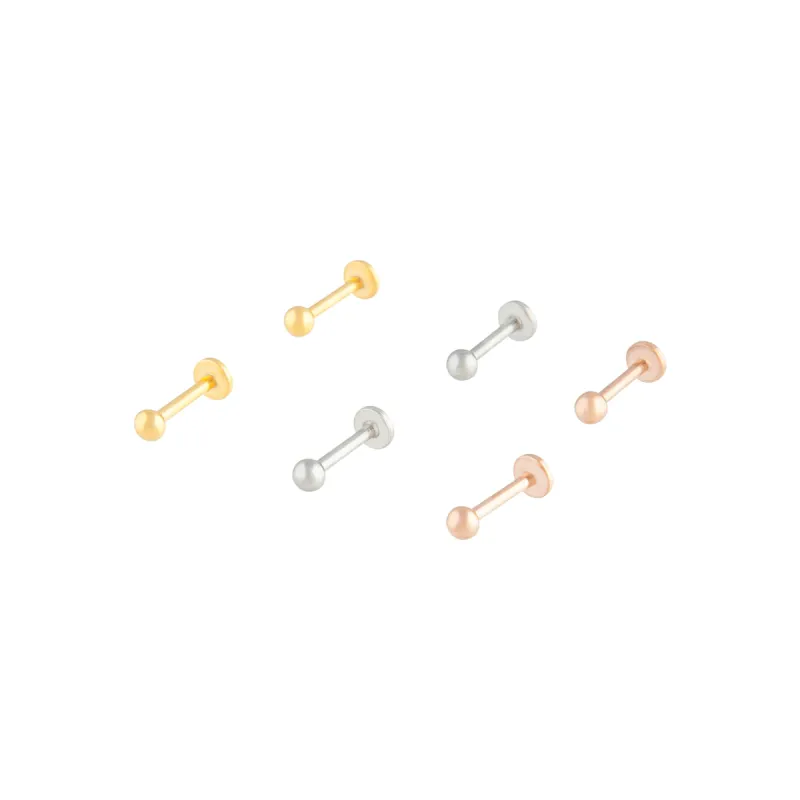 Mixed Metal Flat Back Ball Earring 6-Pack sold by lovisa