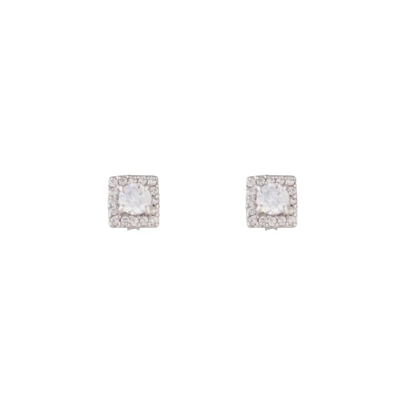 Sterling Silver Cubic Zirconia Square Stud sold by lovisa