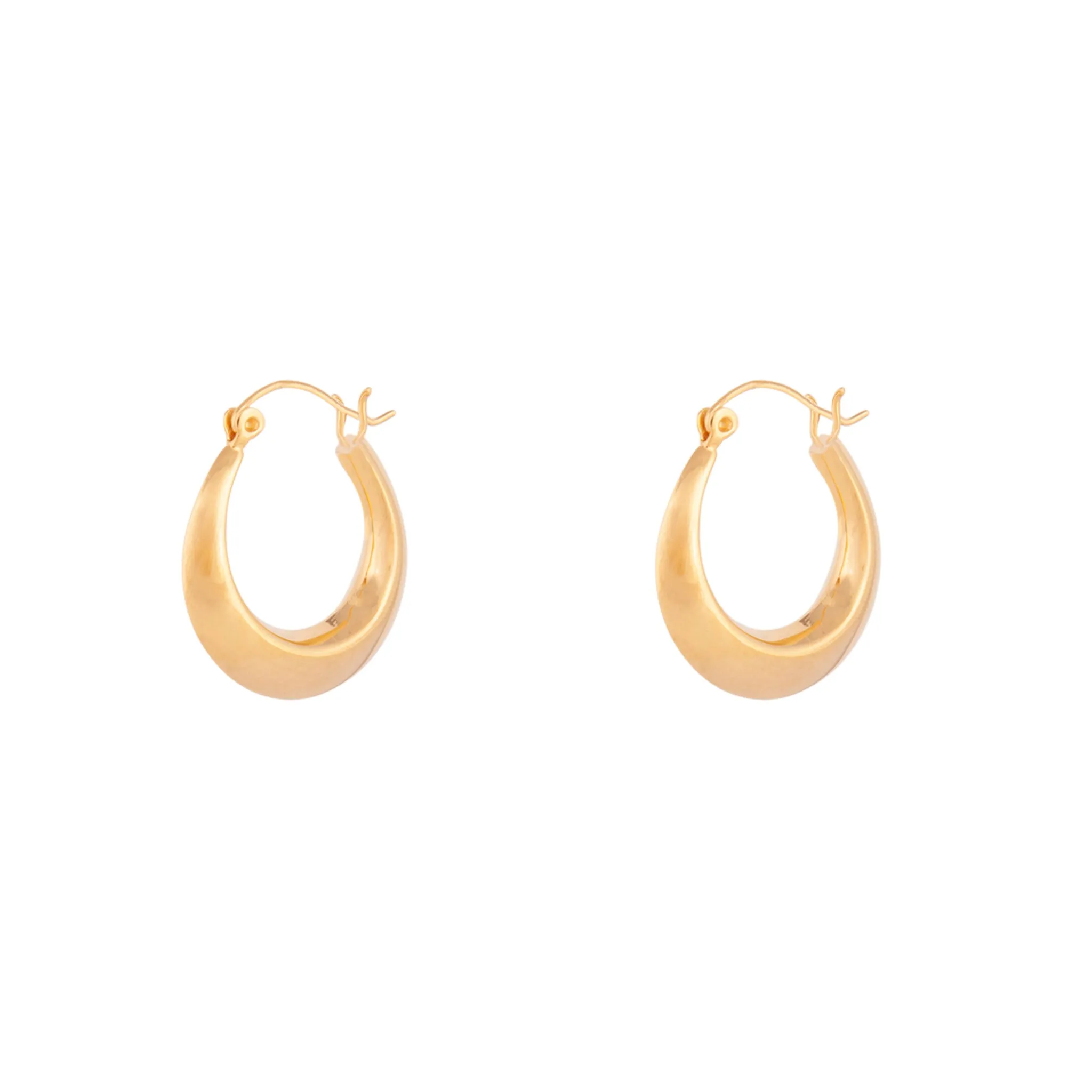 Gold Plated Sterling Silver Flat Edge Hoop Earrings sold by lovisa
