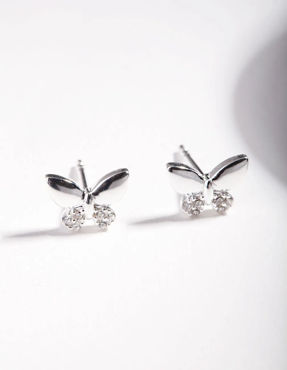 Sterling Silver Pave Butterfly Stud Earrings sold by lovisa