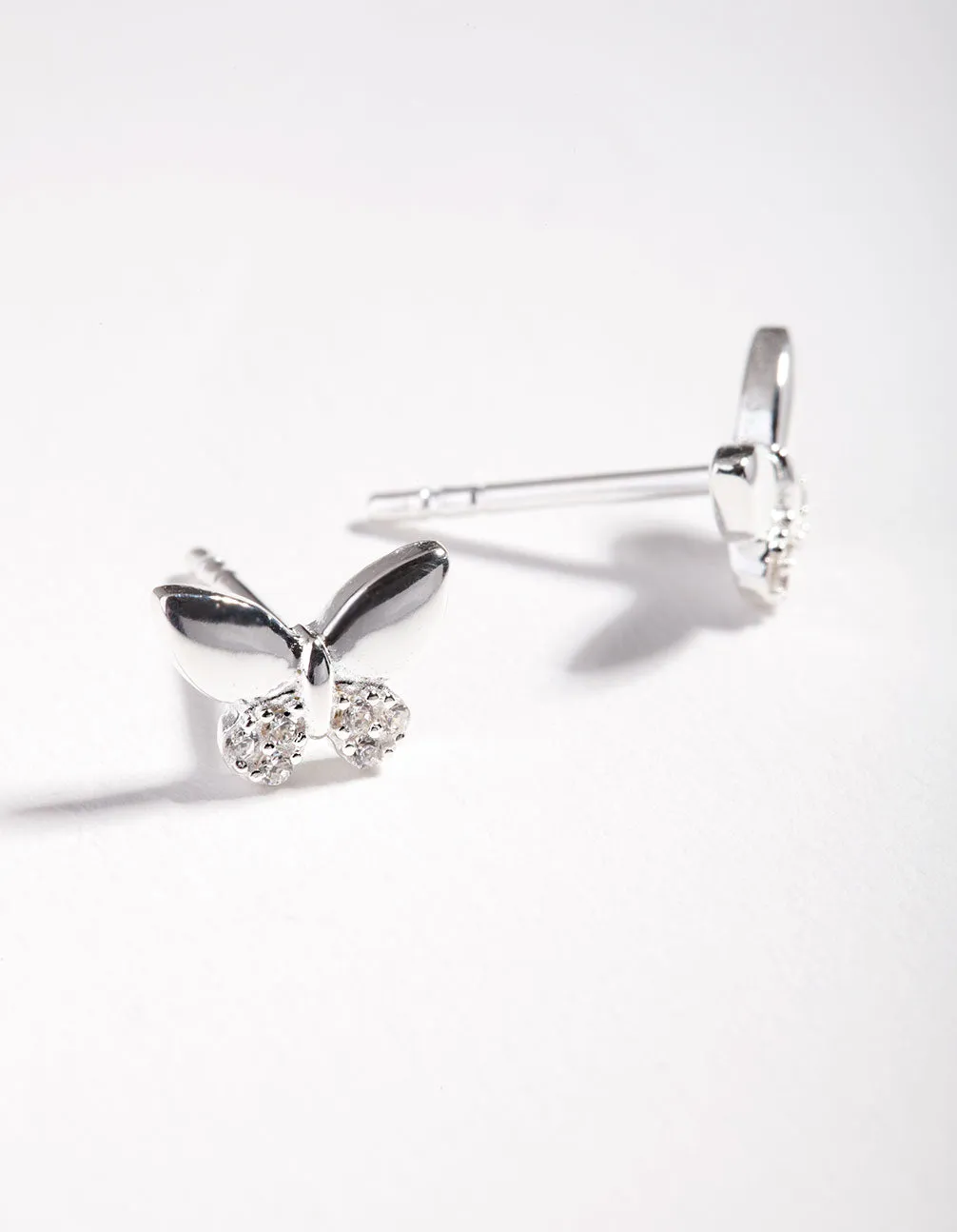 Sterling Silver Pave Butterfly Stud Earrings sold by lovisa product image thumbnail 3