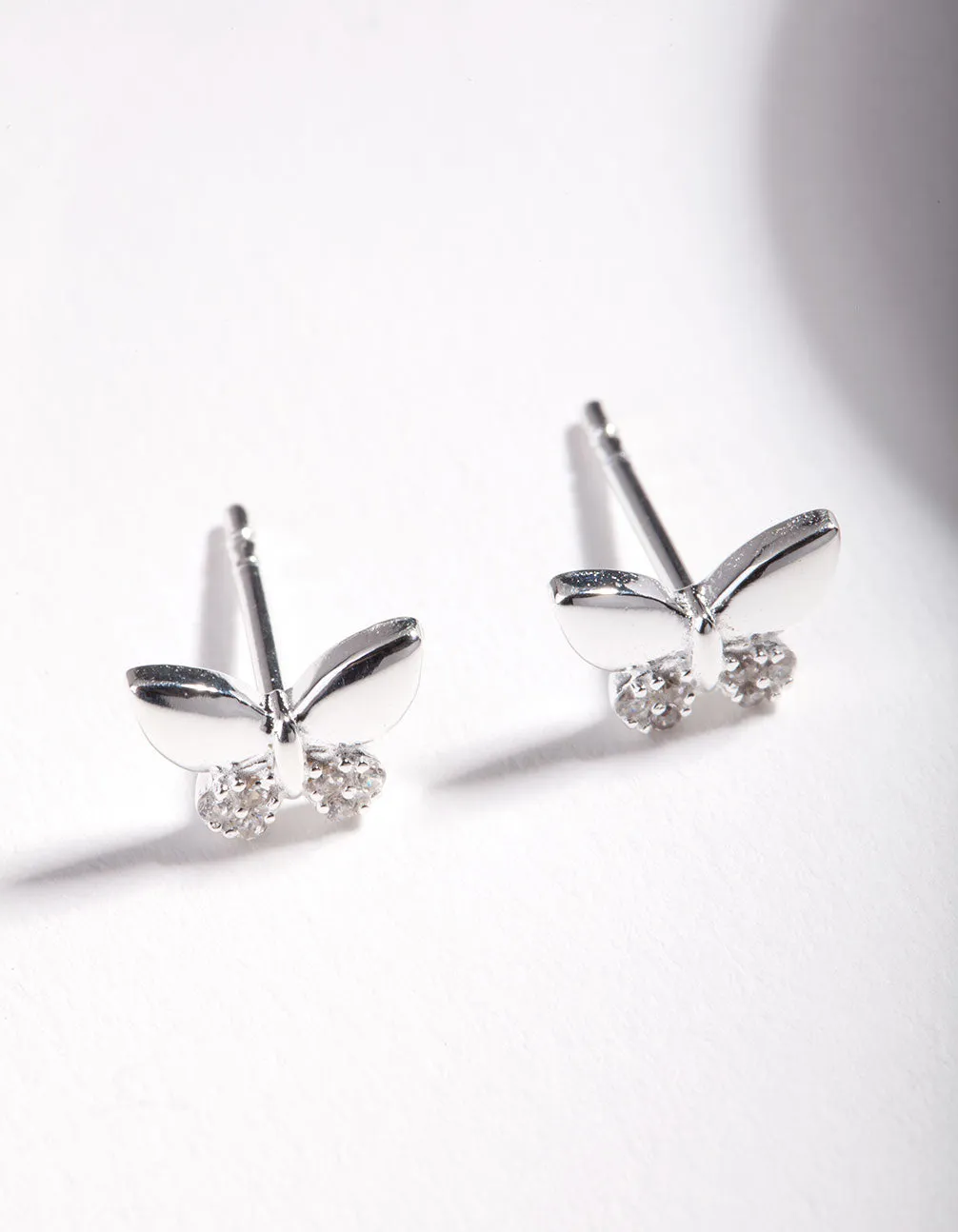 Sterling Silver Pave Butterfly Stud Earrings sold by lovisa product image thumbnail 2