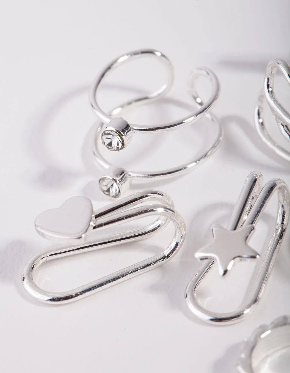 Silver Mix Texture Motif 6-Pack Earring sold by lovisa product image thumbnail 2