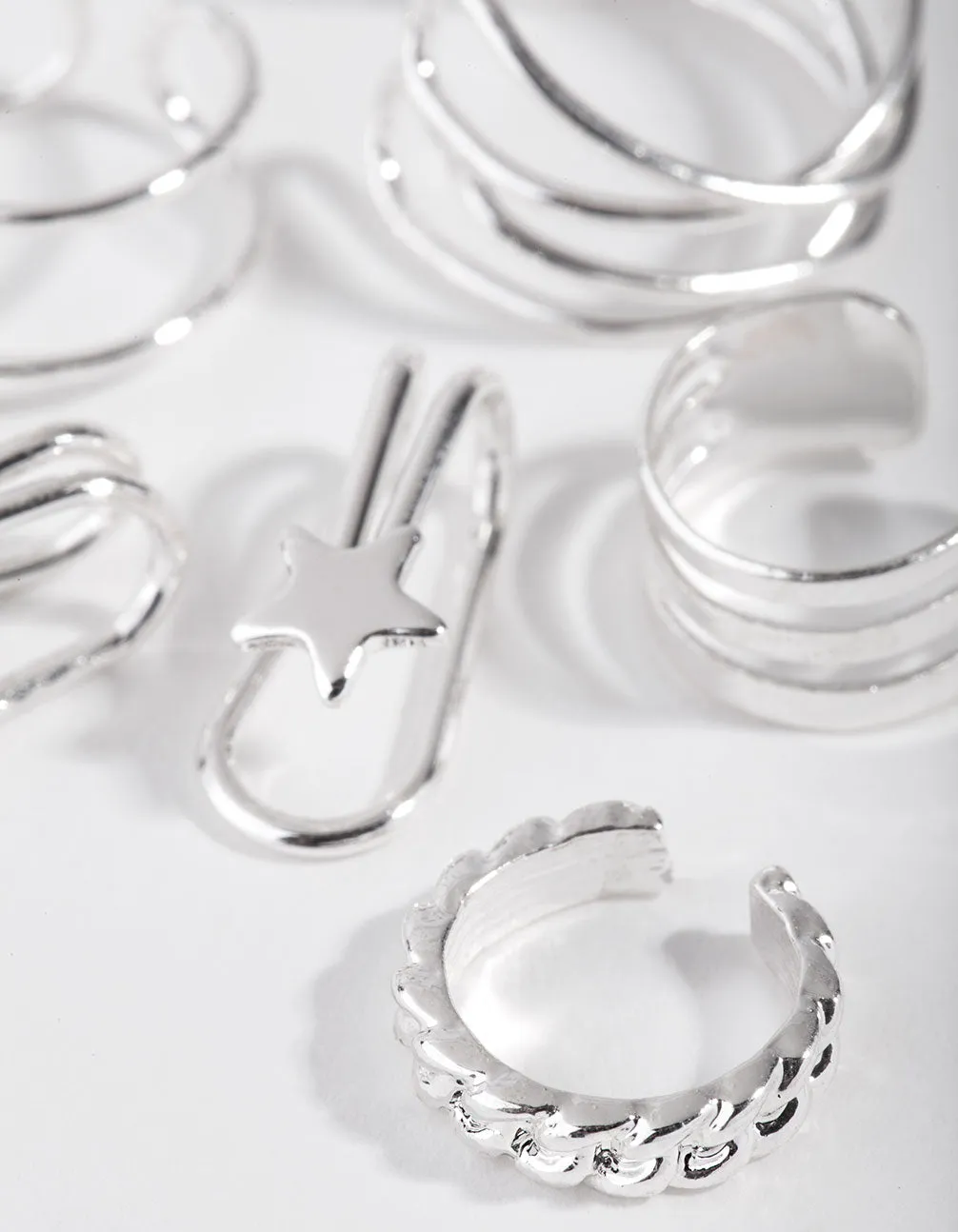 Silver Mix Texture Motif 6-Pack Earring sold by lovisa product image thumbnail 3