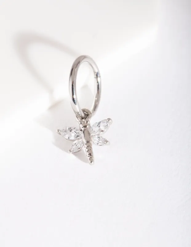 Surgical Steel Dragonfly Charm Clicker Earring sold by lovisa