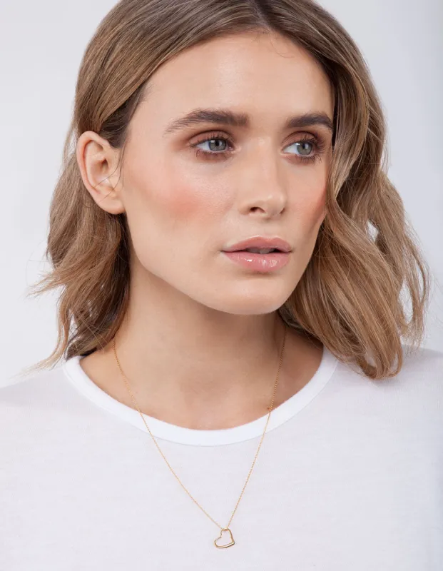 Gold Plated Sterling Silver Heart Necklace sold by lovisa