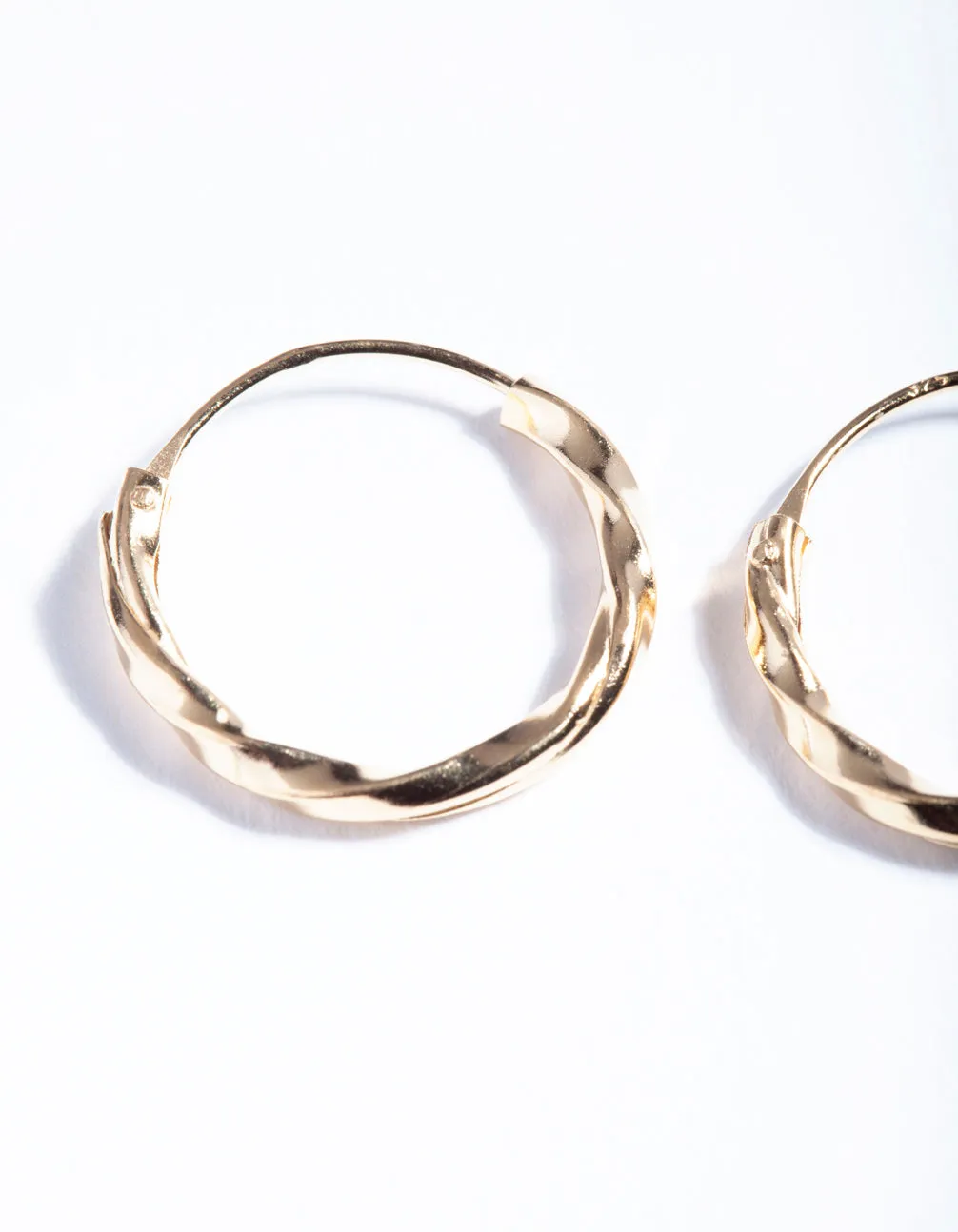 Gold Plated Sterling Silver 13mm Twist Hoop Earrings sold by lovisa product image thumbnail 3