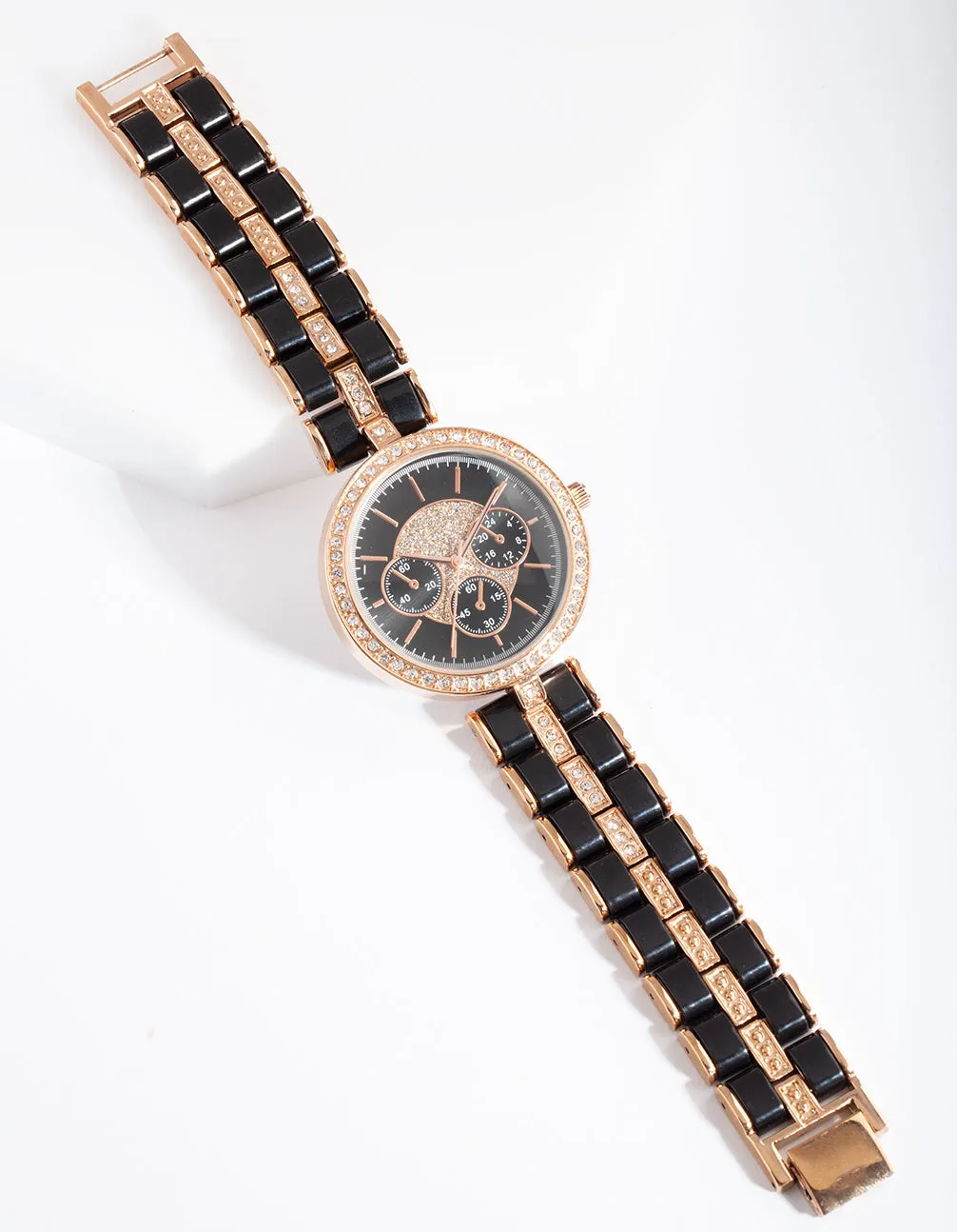 Black Gold Link Watch sold by lovisa