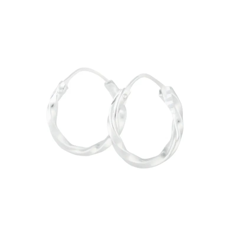 Sterling Silver Twist Hoop Earrings sold by lovisa