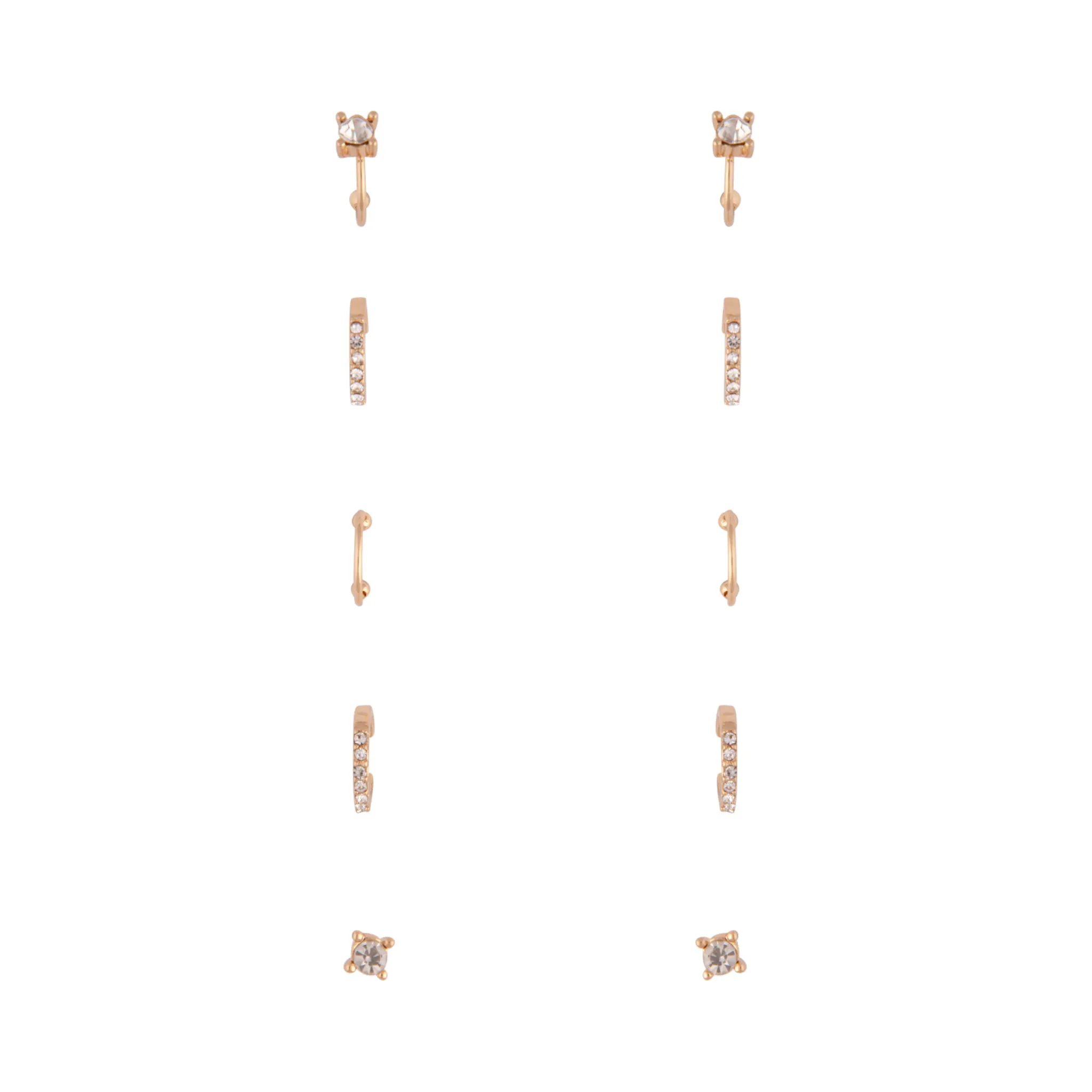 Gold Diamante Cuff Earrings 5-Pack sold by lovisa