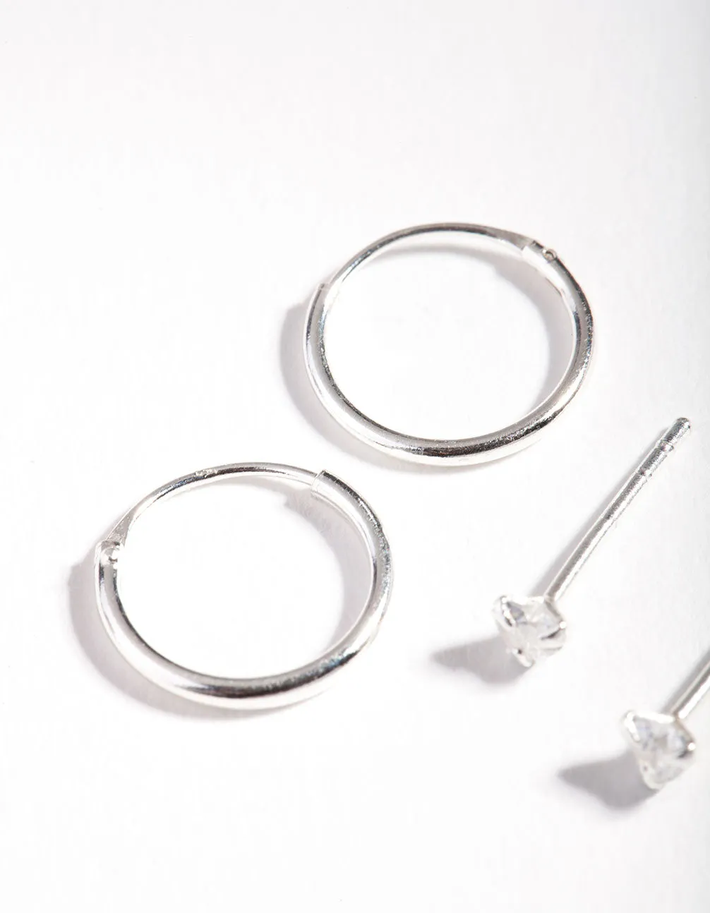 Sterling Silver Cubic Zirconia Heart Earring Pack sold by lovisa product image thumbnail 3