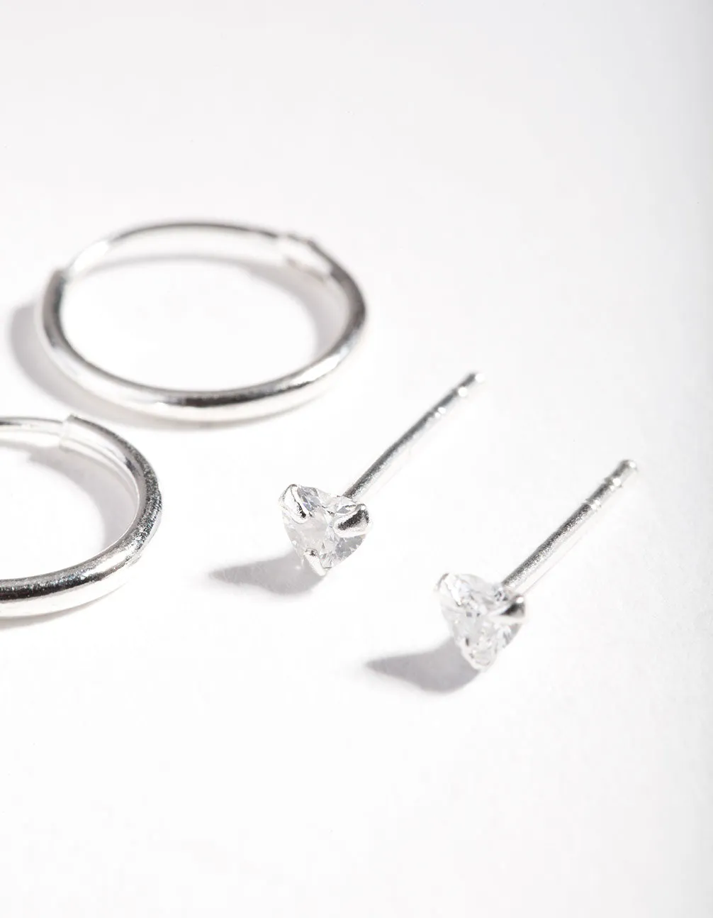 Sterling Silver Cubic Zirconia Heart Earring Pack sold by lovisa product image thumbnail 2