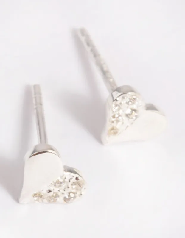 Sterling Silver Heart Stud Earrings sold by lovisa