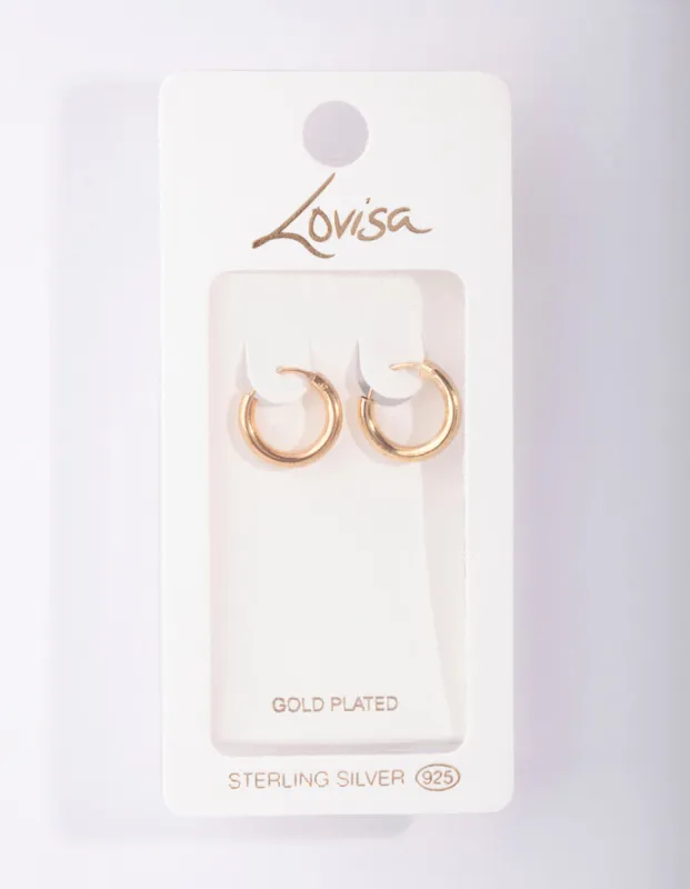 Gold Plated Sterling Silver Tube Hoop Earrings sold by lovisa