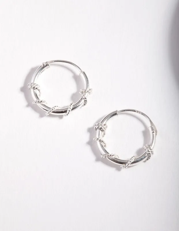 Sterling Silver Rope Twist Hoop Earrings sold by lovisa