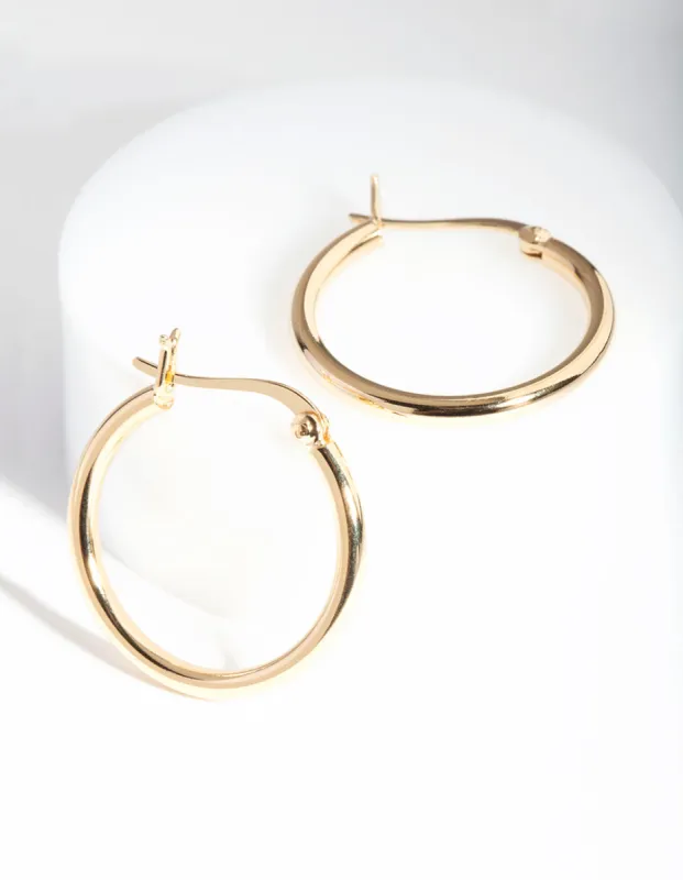 Gold Plated Sterling Silver Hoop Earrings sold by lovisa