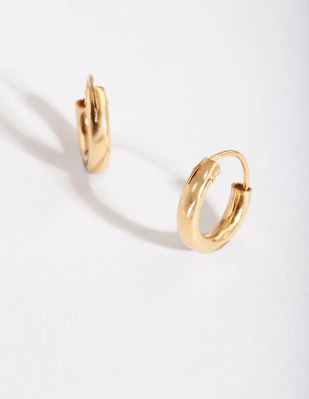 Gold Plated Sterling Silver Large Huggie Earrings sold by lovisa