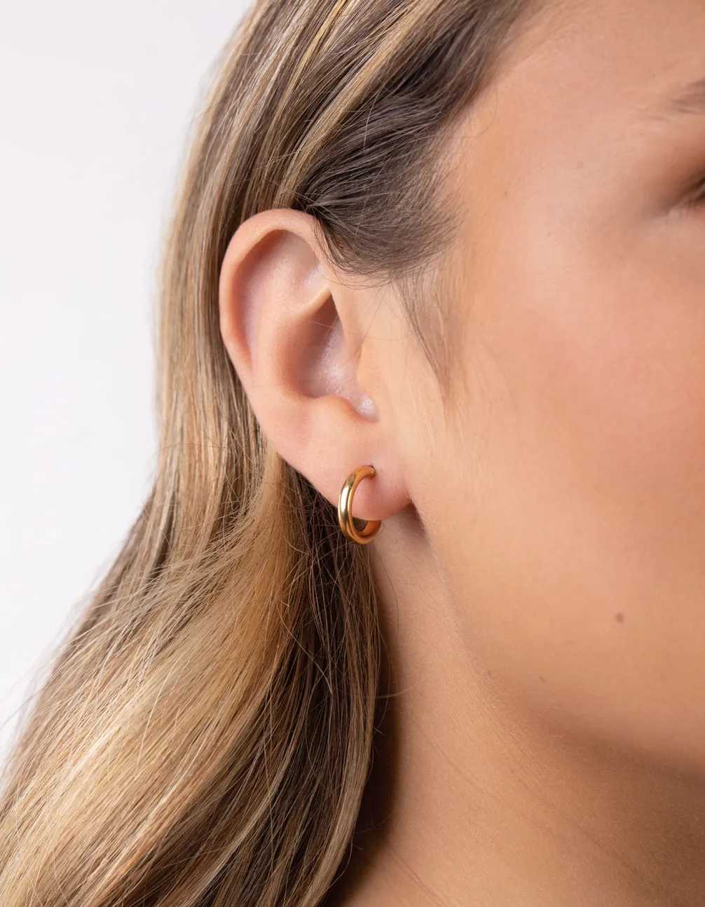 Gold Plated Sterling Silver Large Huggie Earrings sold by lovisa product image thumbnail 3