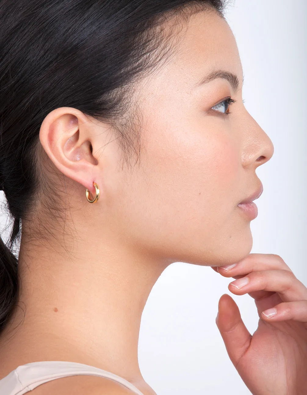 Gold Plated Sterling Silver Large Huggie Earrings sold by lovisa product image thumbnail 2