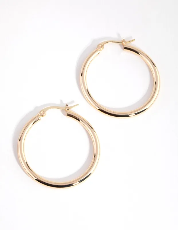 Gold Plated Large Hoop Earrings sold by lovisa