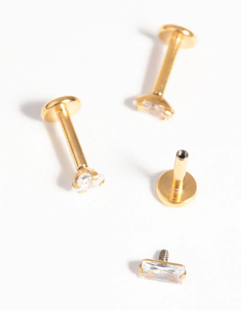 Gold Plated Surgical Steel Diamante Flat Back Pack sold by lovisa product image thumbnail 3