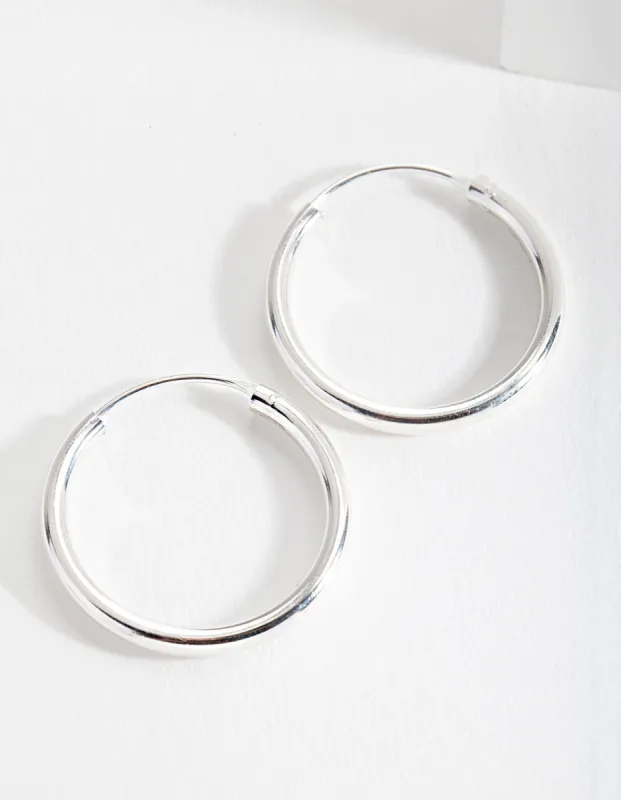 Sterling Silver Shiny 25mm Hoop Earrings sold by lovisa