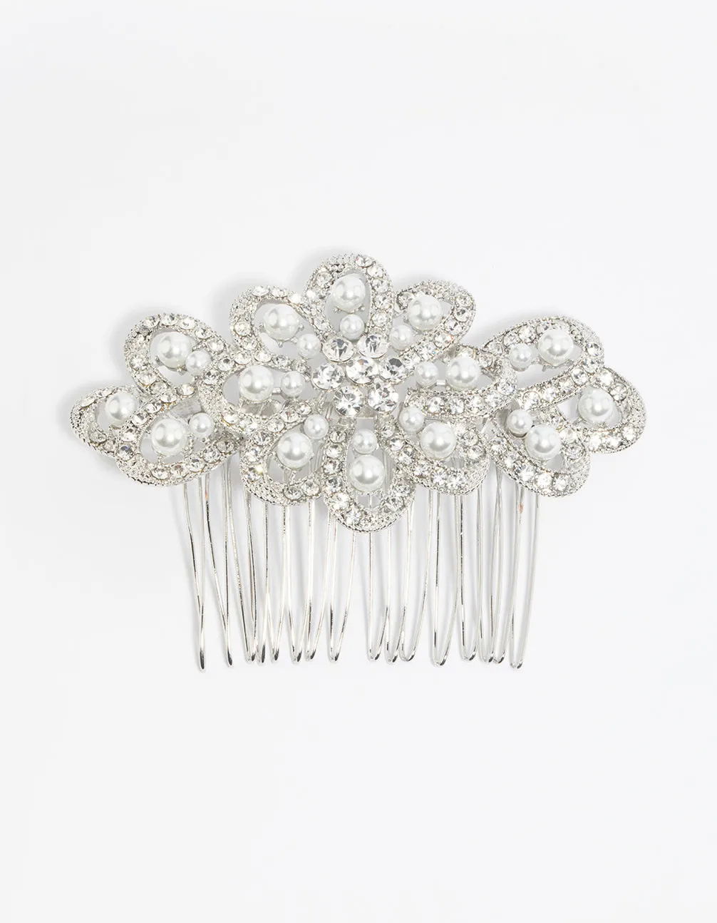 Rhodium Pearl & Diamante Comb sold by lovisa product image thumbnail 3