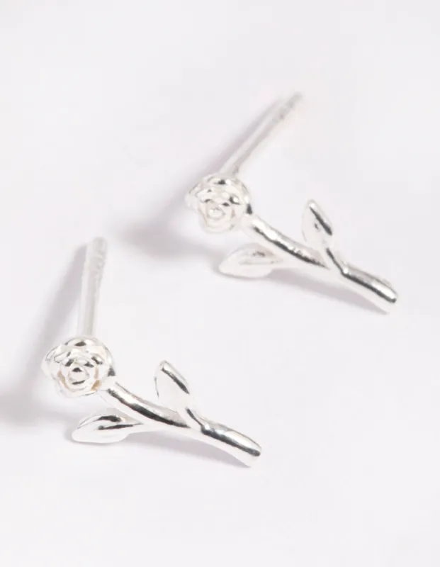 Sterling Silver Rose Stud Earrings sold by lovisa